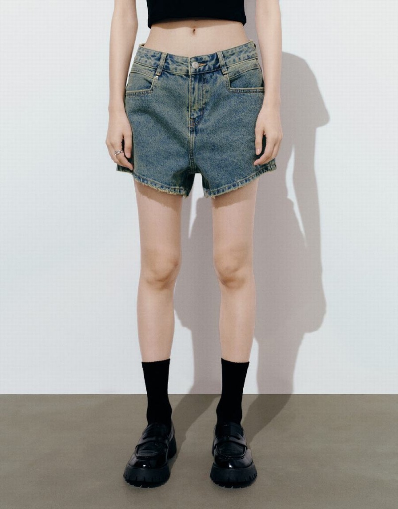 Short Urban Revivo Denim Mujer Azules | LYP110NI