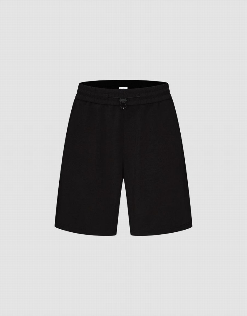 Short Urban Revivo Elastic Cintura Loose Hombre Negros | ISS6287CX