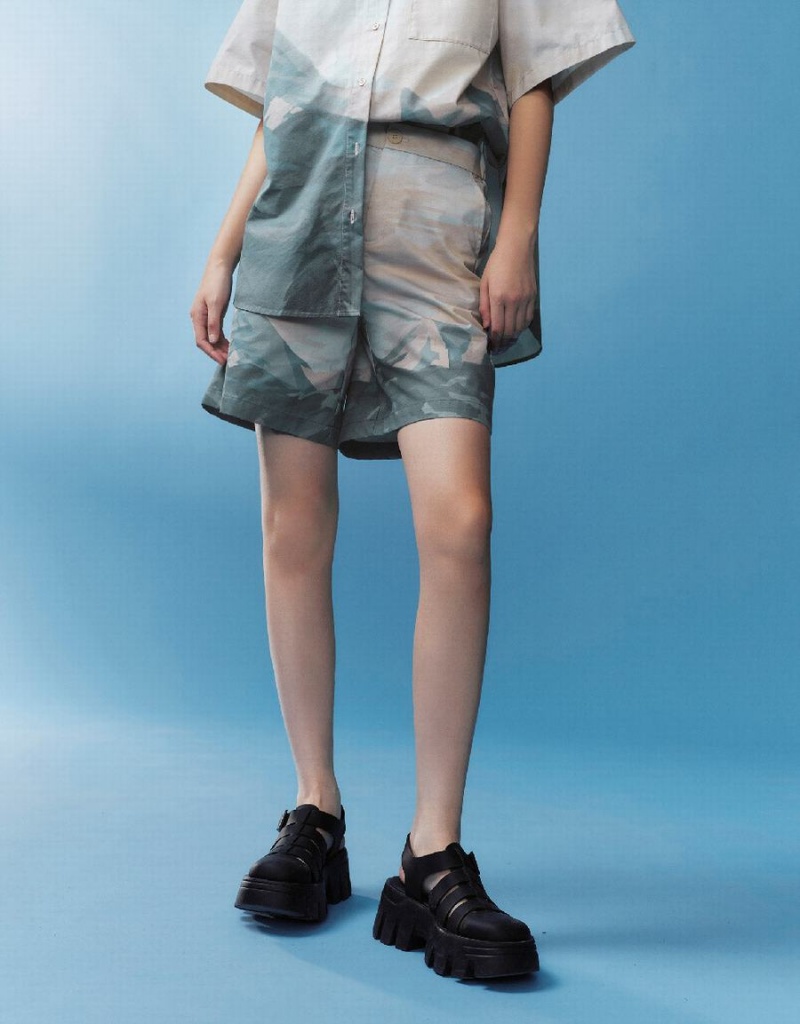 Short Urban Revivo Printed Mujer Naranjas | LEU9817FV