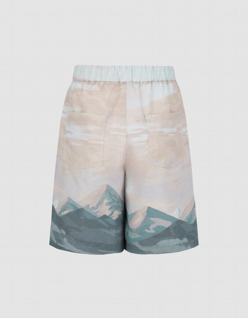Short Urban Revivo Printed Mujer Naranjas | LEU9817FV