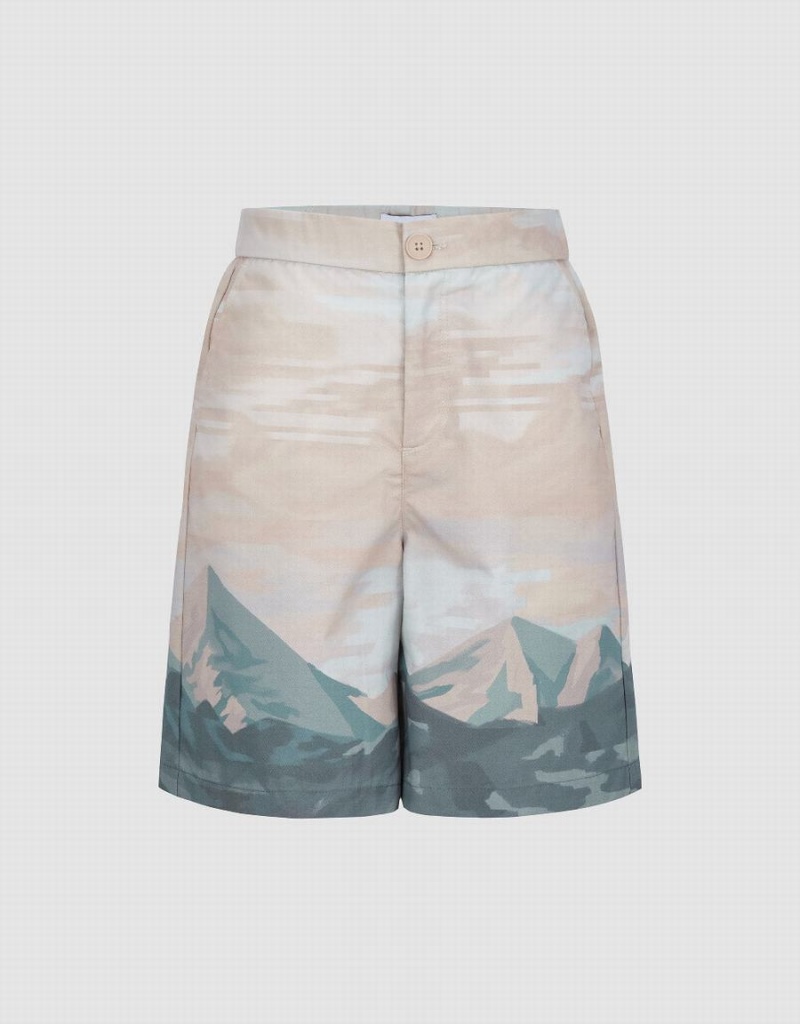 Short Urban Revivo Printed Mujer Naranjas | LEU9817FV