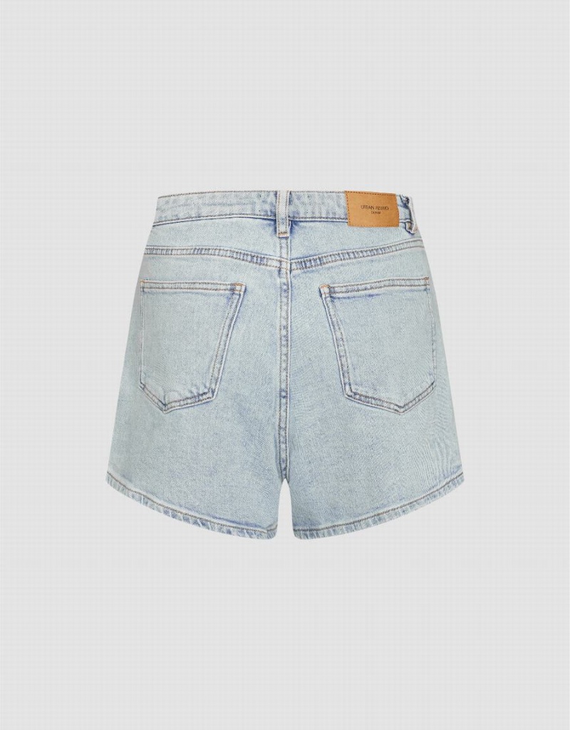 Short Urban Revivo Regular Denim Mujer Azules | ORQ4566YG