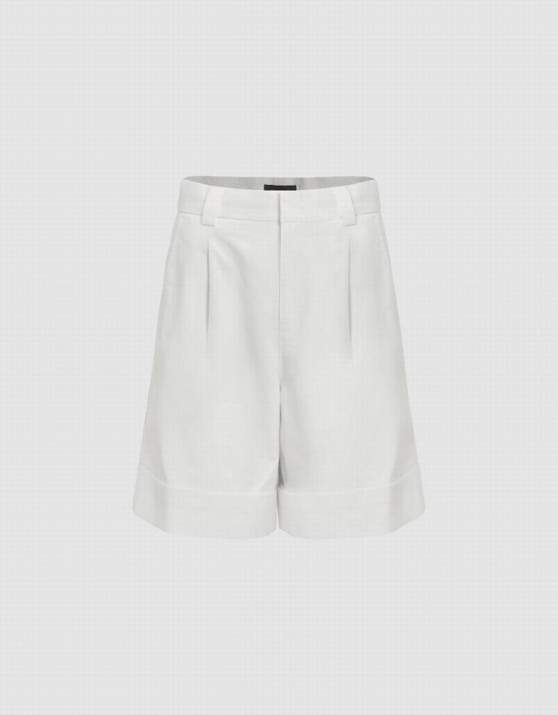 Short Urban Revivo Roll Up Hem Mujer Blancos | VZR1955QB