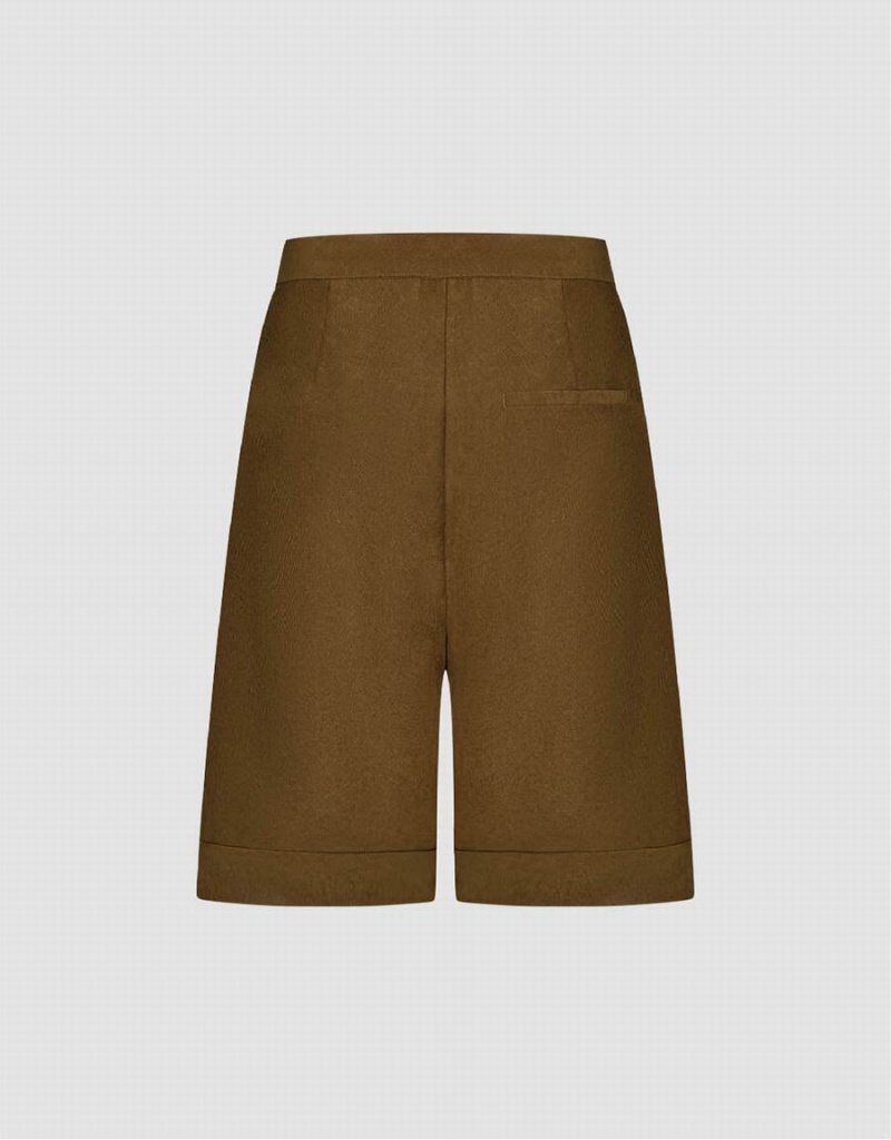 Short Urban Revivo Tailored Mujer Marrom | DXG1237SW