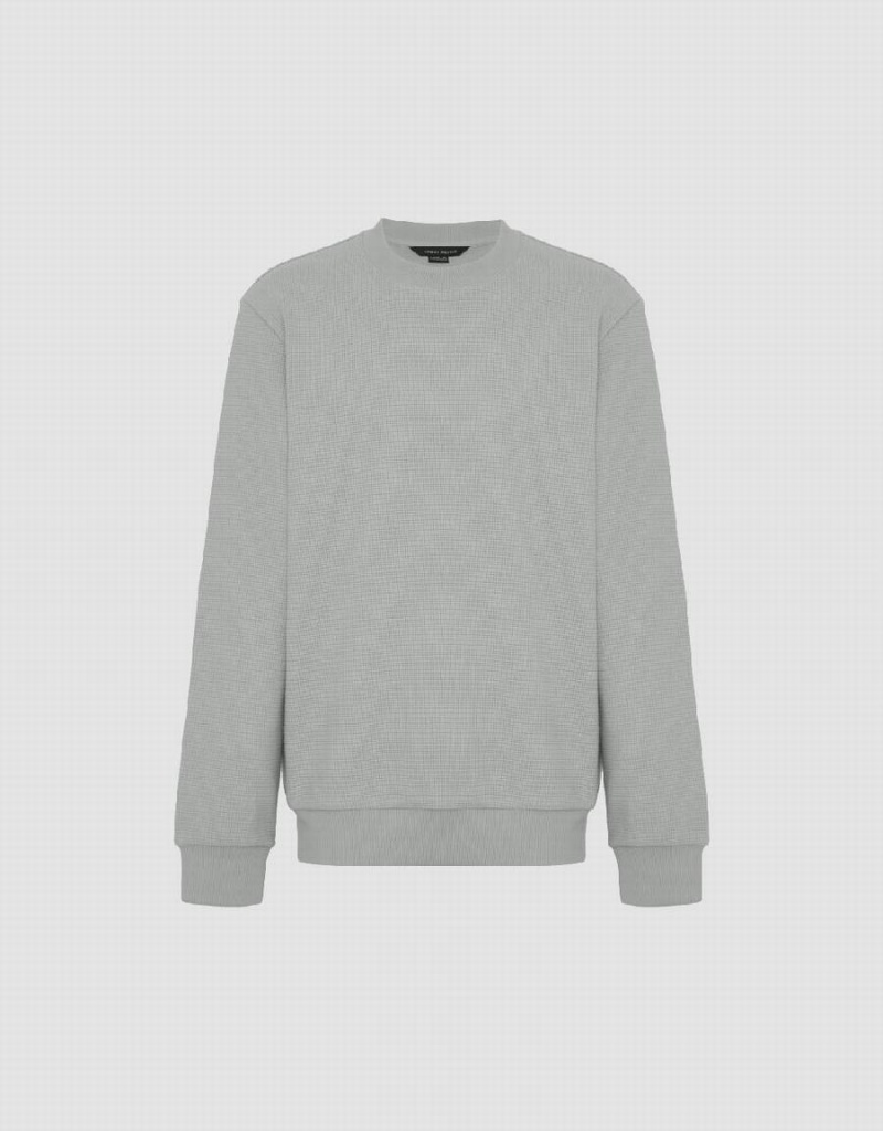Sudaderas Urban Revivo Crew Neck Hombre Grises Claro | QIM179KP