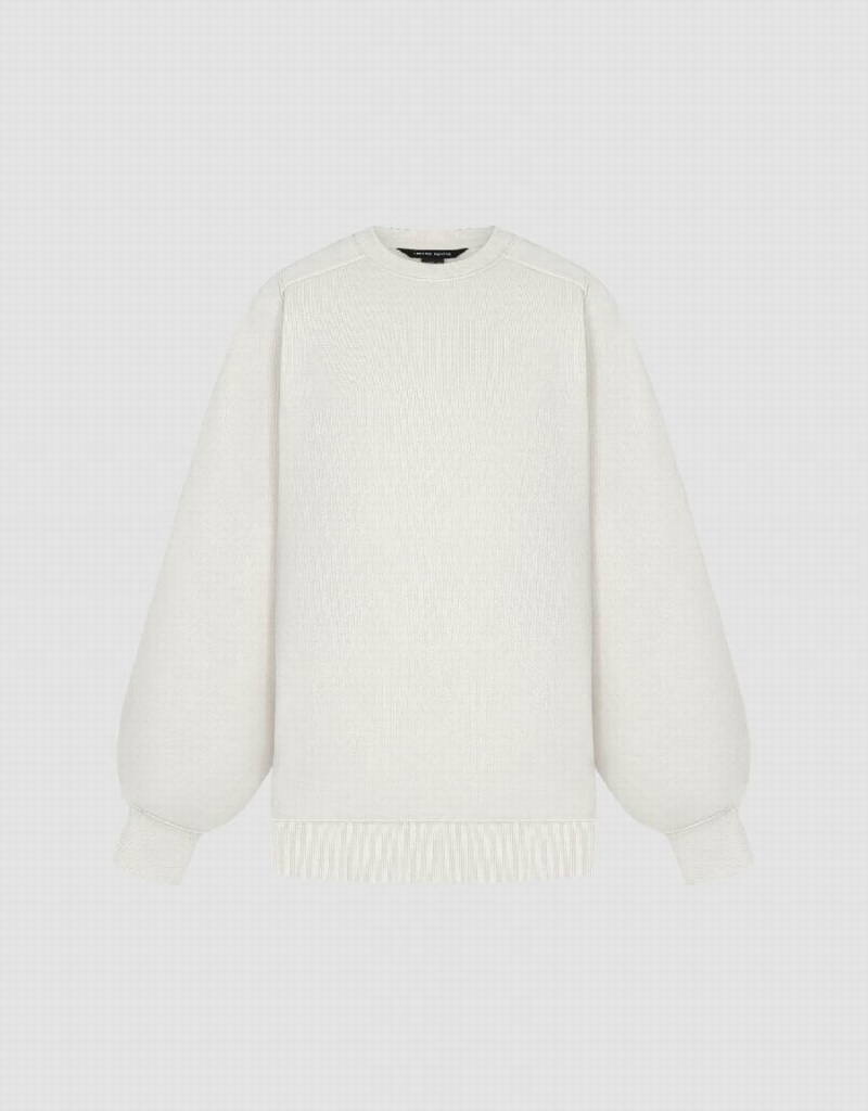 Sudaderas Urban Revivo Crew Neck Loose Mujer Kaki | RBC8028EU