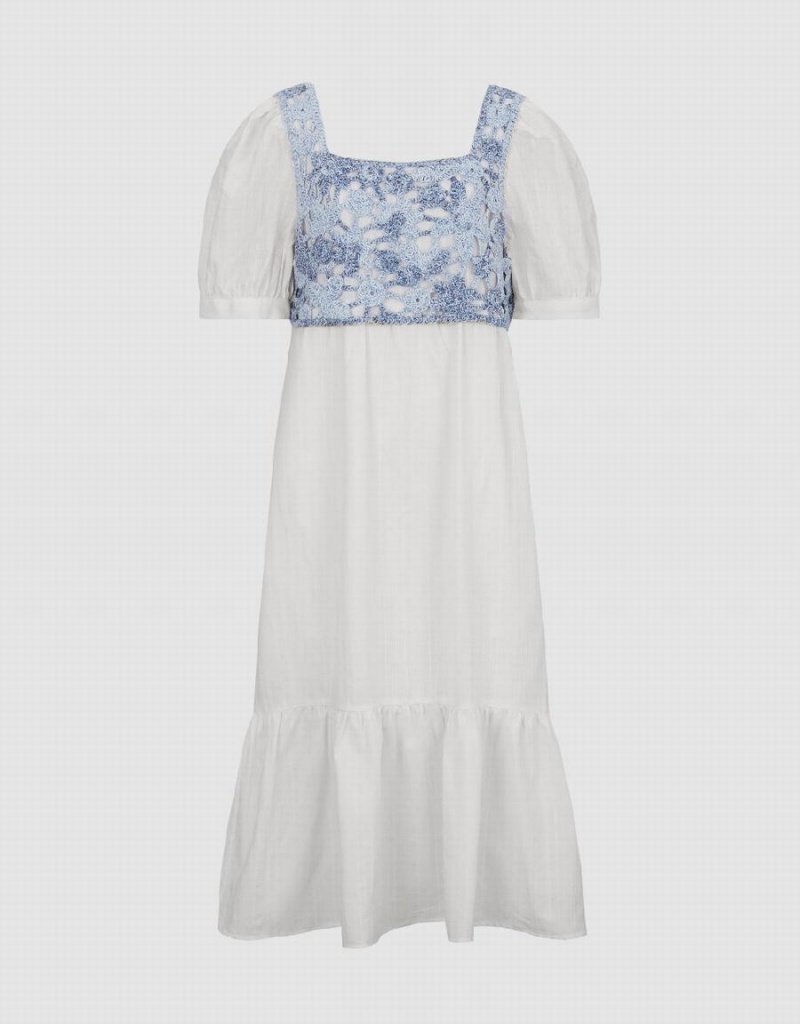 Vestido Urban Revivo 2 In 1 De Punto Mujer Azules Blancos | KZY463QN