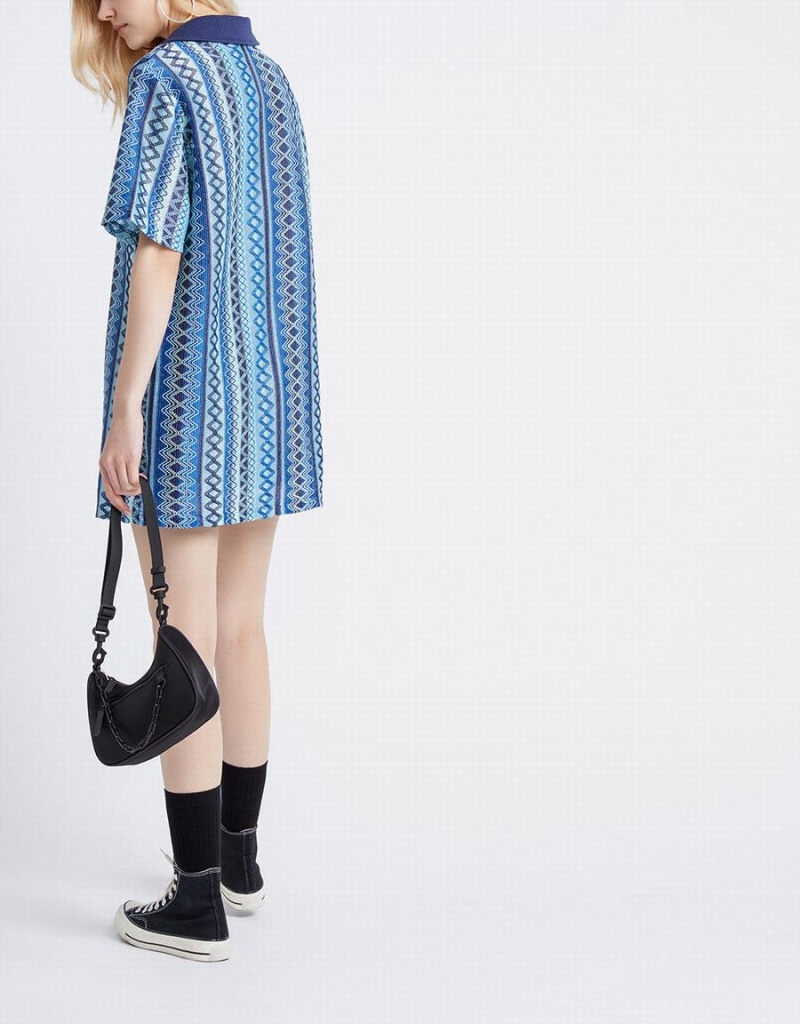Vestido Urban Revivo A Rayas De Punto Mujer Azules | OQD6193RX