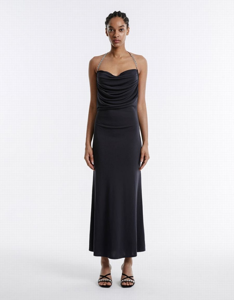 Vestido Urban Revivo Backless Maxi Mujer Grises | ZYK6255SS