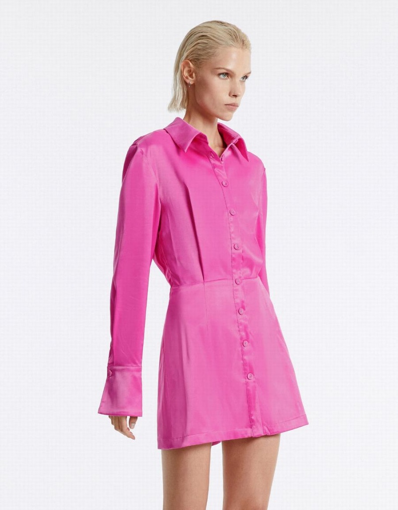 Vestido Urban Revivo Button Up Mujer Rojos | QYE9339RH