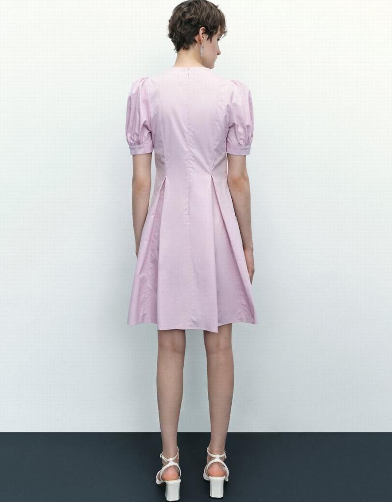 Vestido Urban Revivo Crew Neck A-Line Mujer Morados | SJM6837FV