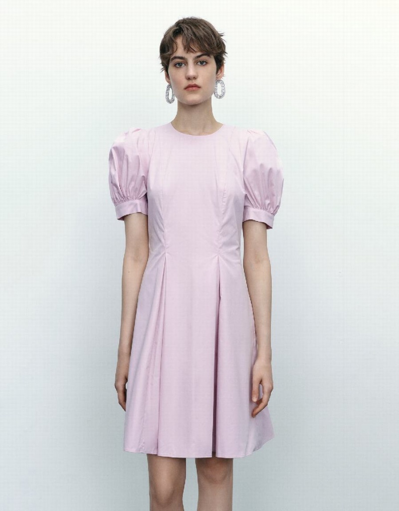 Vestido Urban Revivo Crew Neck A-Line Mujer Morados | SJM6837FV