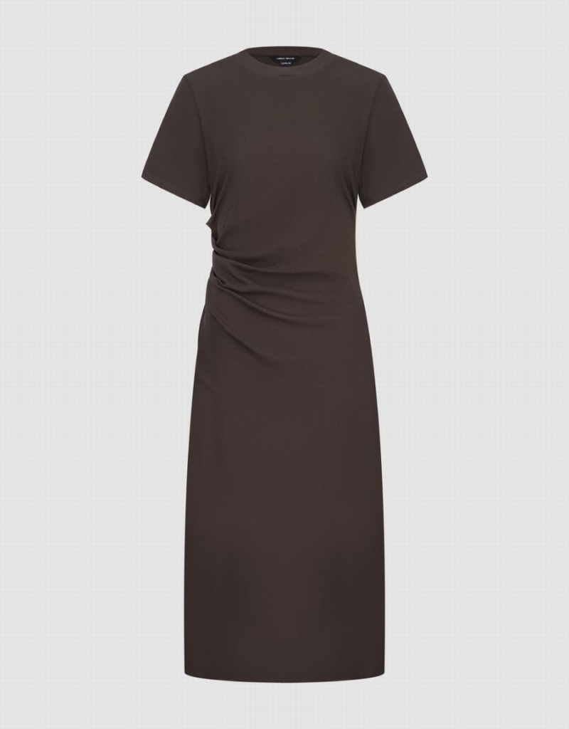 Vestido Urban Revivo Crew Neck Skater Mujer Marrom Oscuro | XOC3531OM