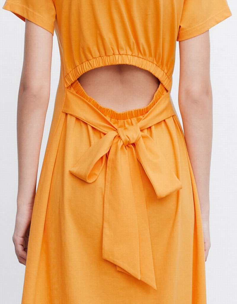 Vestido Urban Revivo Cut Out Back Midi Mujer Naranjas | FJN5778BW
