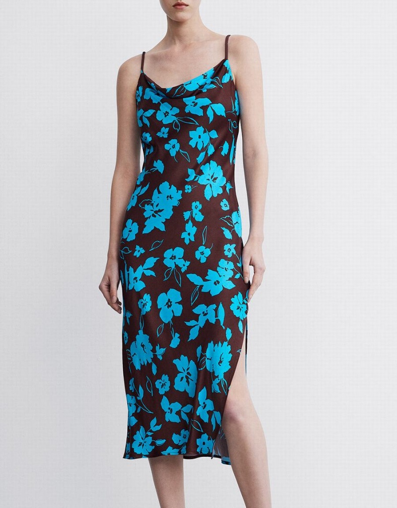 Vestido Urban Revivo Floral Print Cami Mujer Azules | HLF5468ID