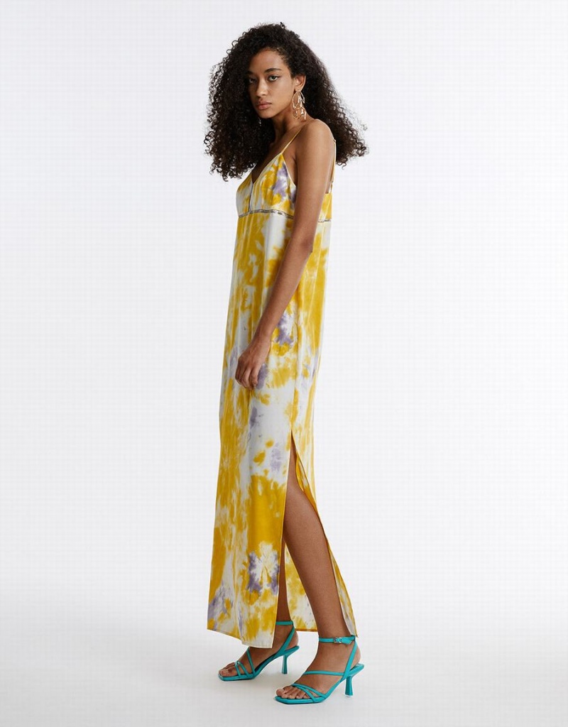 Vestido Urban Revivo Flowy Floral Mujer Amarillos | SFS788QH