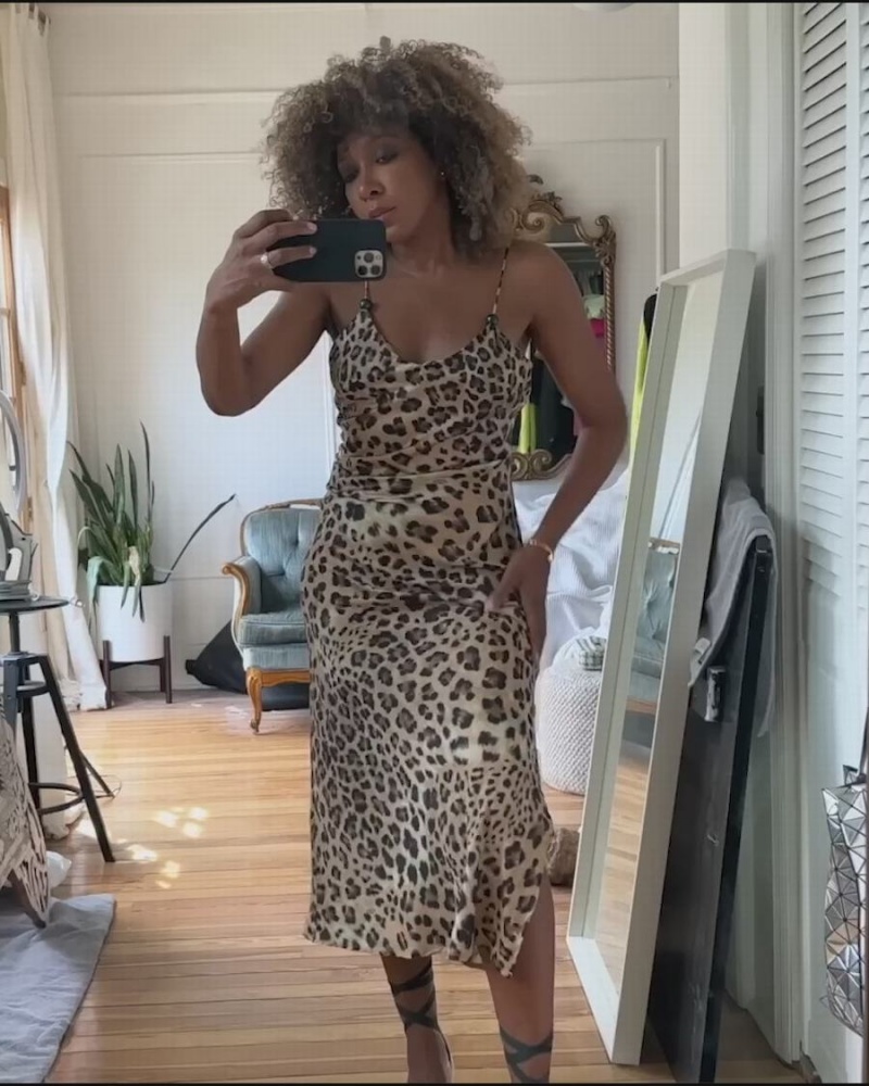 Vestido Urban Revivo Leopard Print Mujer Marrom | RAH297RU