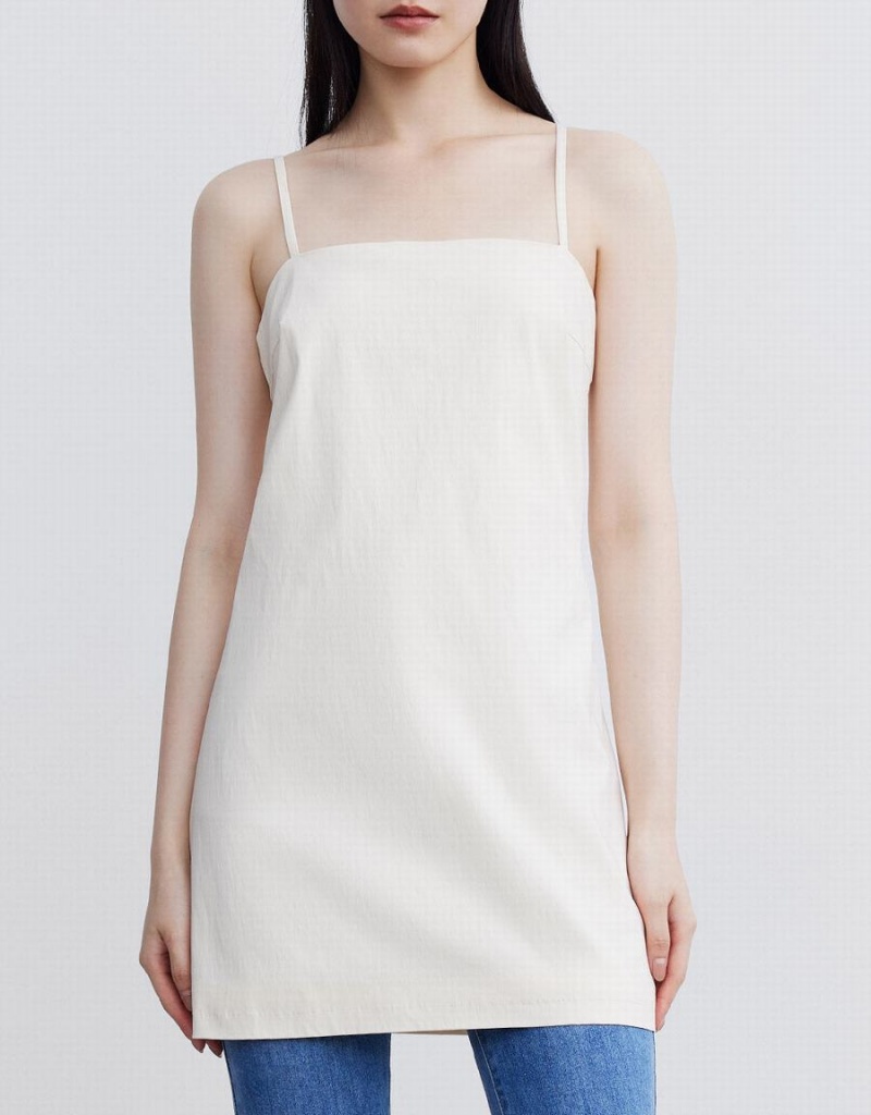 Vestido Urban Revivo Plain Cami Mujer Blancos | RYT7887BD