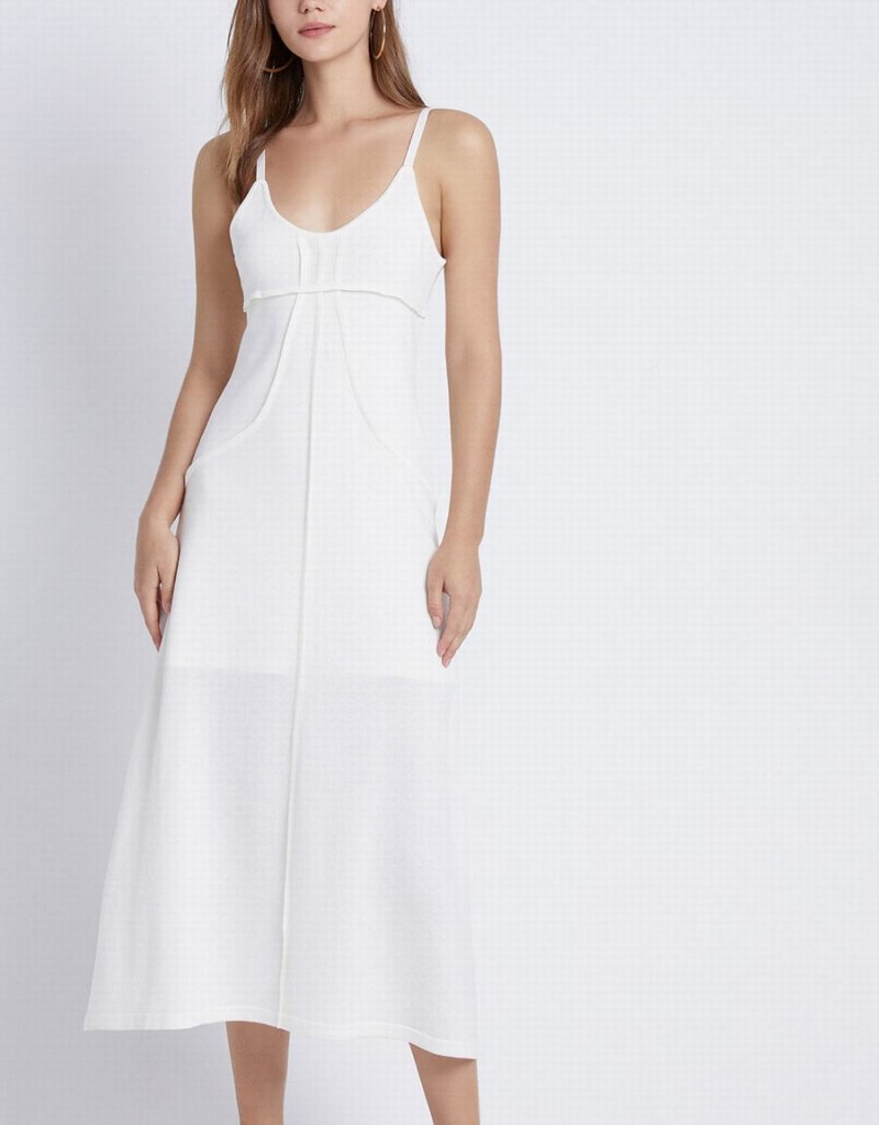 Vestido Urban Revivo Plain De Punto Cami Mujer Blancos | GJQ1828KY