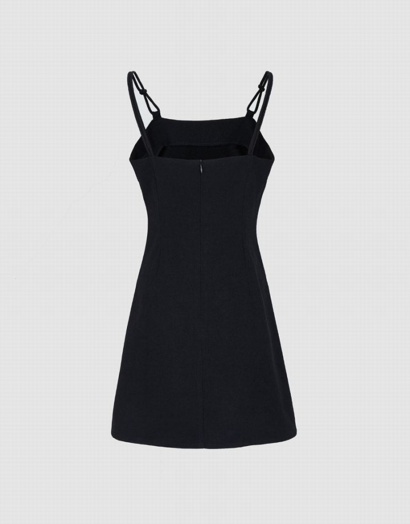 Vestido Urban Revivo Plain Denim Cami Mujer Negros | ROB3686LI