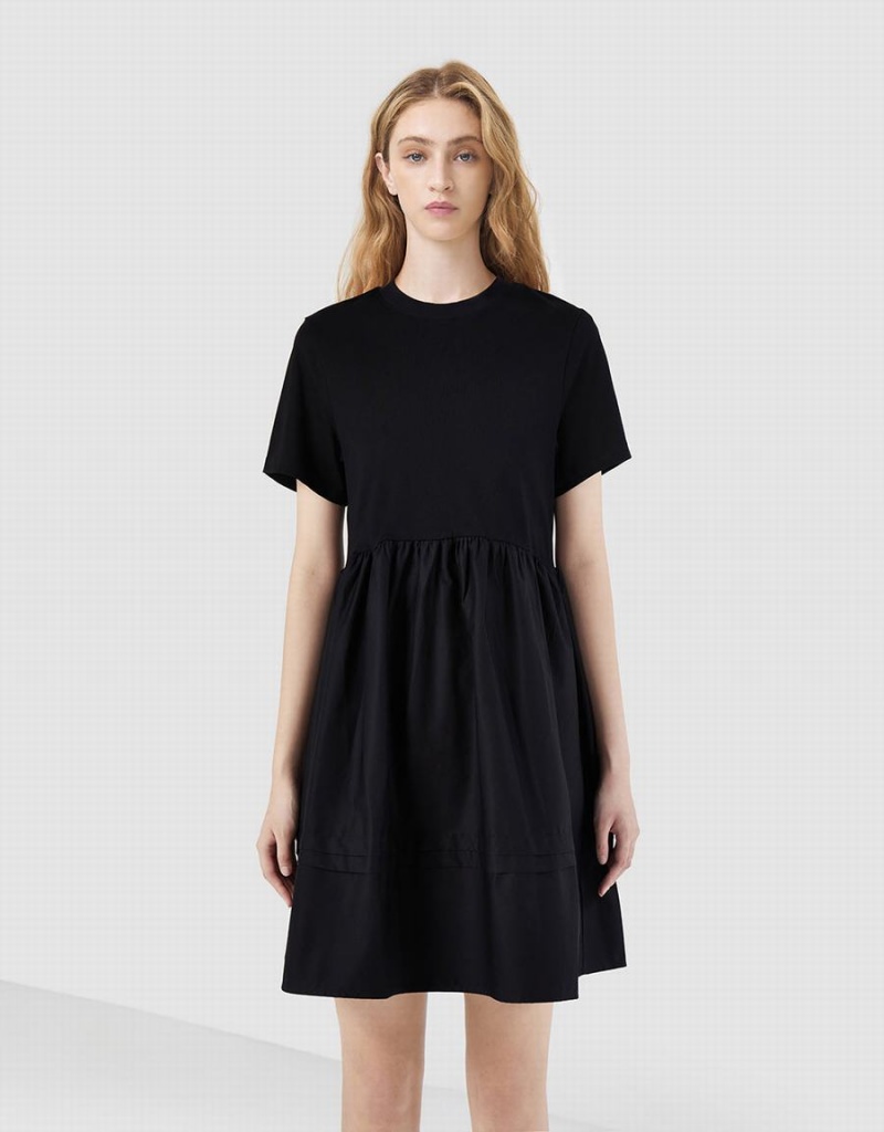 Vestido Urban Revivo Plain Spliced Mujer Negros | FXQ7565HK