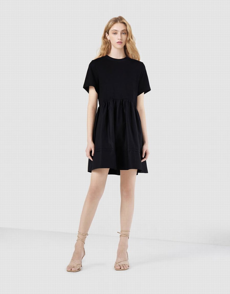 Vestido Urban Revivo Plain Spliced Mujer Negros | FXQ7565HK