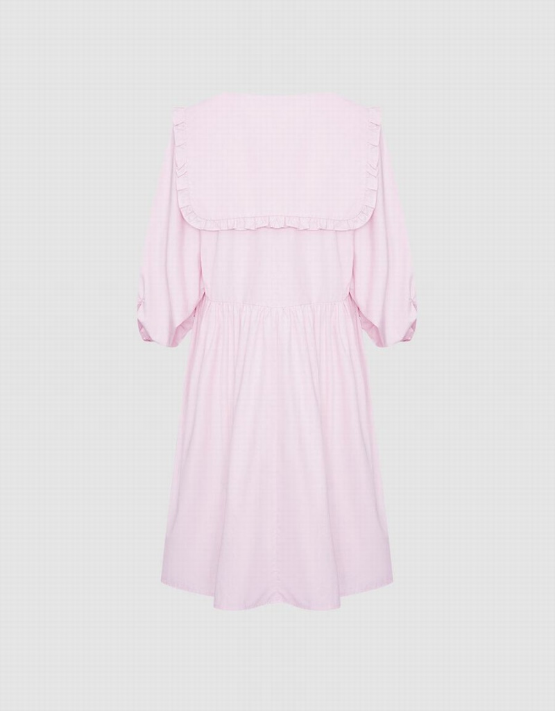 Vestido Urban Revivo Plain Statement Collar Skater Mujer Rosas | NDK9237CD