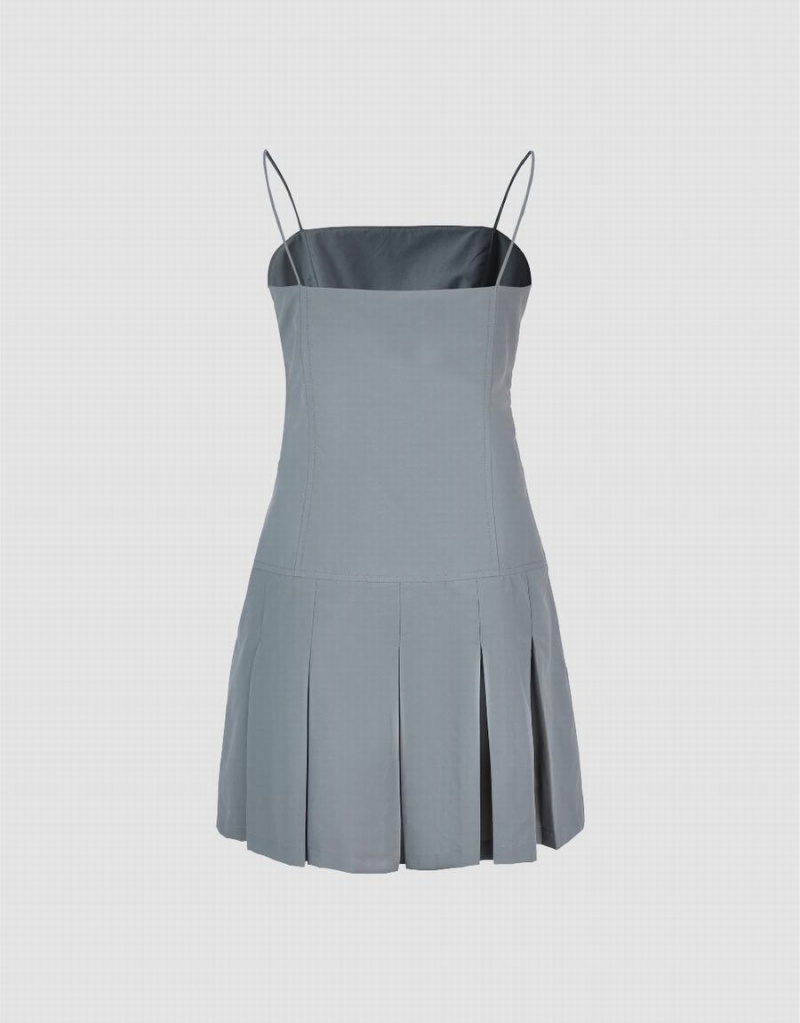 Vestido Urban Revivo Plisado A-Line Cami Mujer Grises Claro | TFZ5899VR