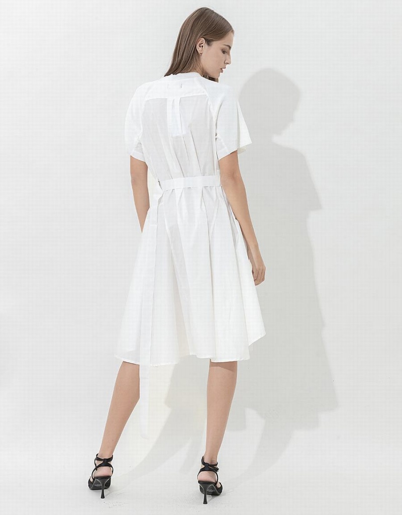 Vestido Urban Revivo Raglan Sleeve De Punto Mujer Blancos | UWU9262EL