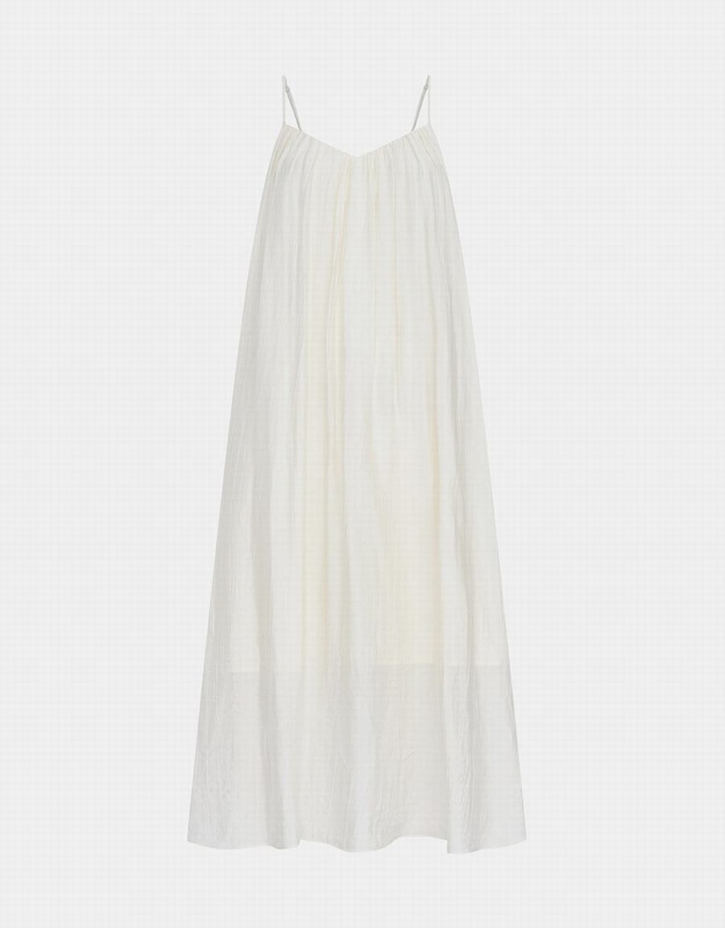 Vestido Urban Revivo Ruched Smock Cami Mujer Blancos | BZT1611VR