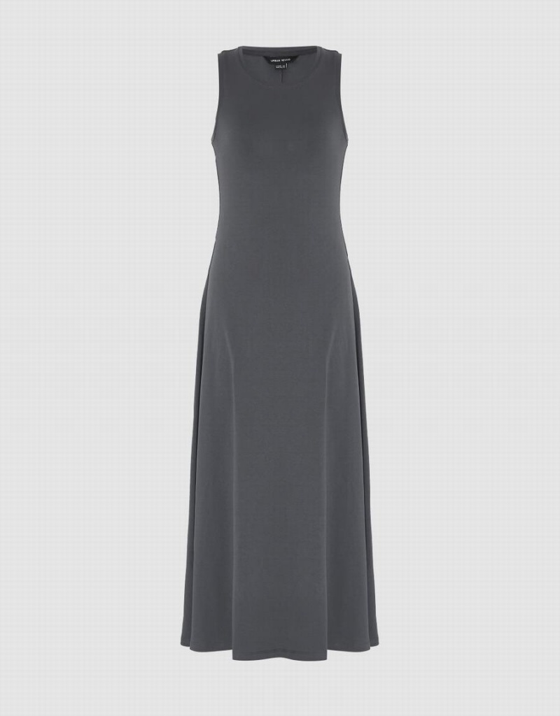 Vestido Urban Revivo Sin Manga Crew Neck A-Line Mujer Grises Oscuro | FYH4761GO