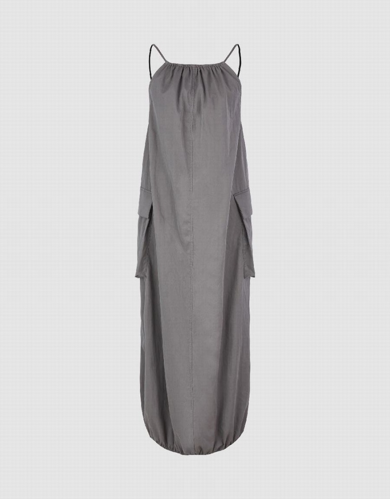 Vestido Urban Revivo Sin Manga Off-Shoulder Directo Mujer Grises Claro | CXC2290NW