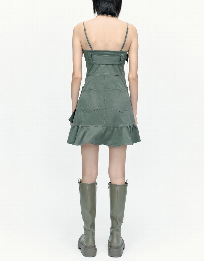 Vestido Urban Revivo Sin Manga Off-Shoulder Skater Mujer Grises Oscuro | YPM9160OO
