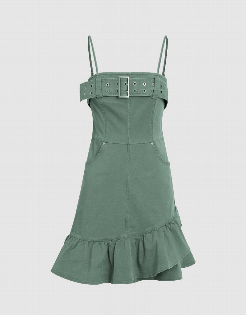 Vestido Urban Revivo Sin Manga Off-Shoulder Skater Mujer Grises Oscuro | YPM9160OO