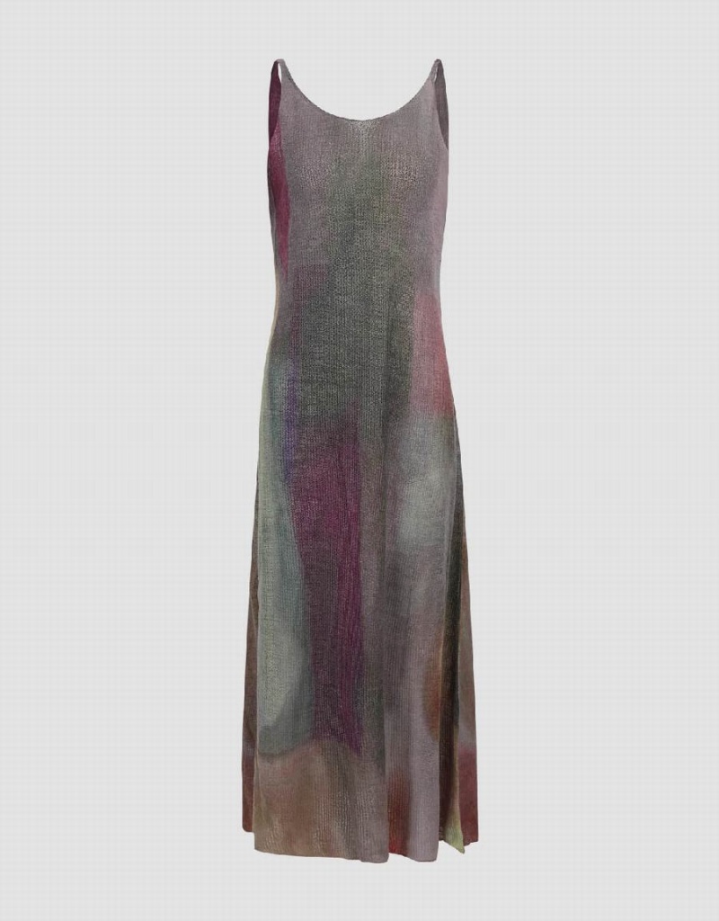 Vestido Urban Revivo Sin Manga Printed De Punto Mujer Multicolor | CZI6464CA