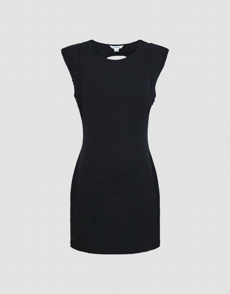 Vestido Urban Revivo Sin Manga V-Neck A-Line Mujer Negros | UWK1034ST