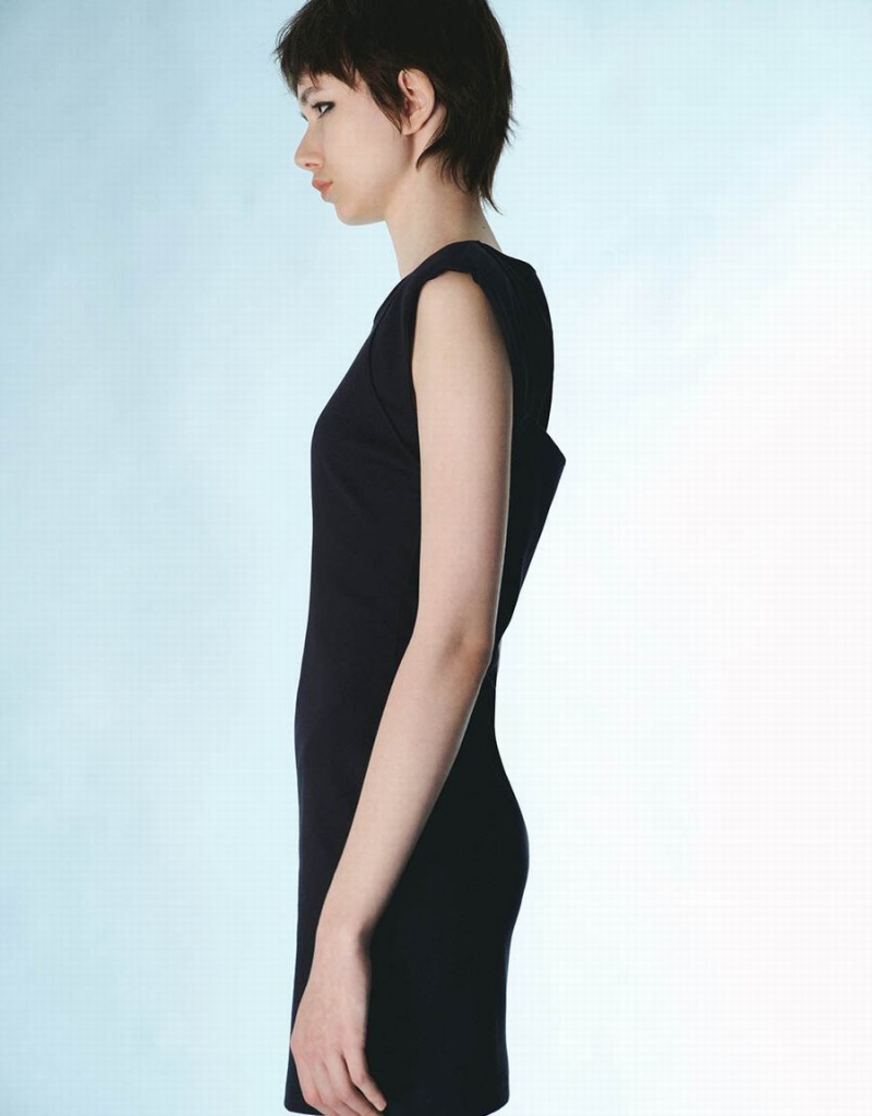 Vestido Urban Revivo Sin Manga V-Neck A-Line Mujer Negros | UWK1034ST