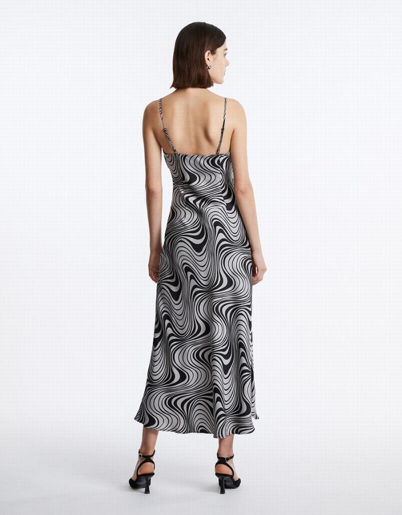 Vestido Urban Revivo Swirl Print Maxi Cami Mujer Grises | ZUP7357JP