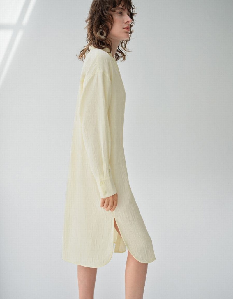 Vestido Urban Revivo Textured Directo Mujer Beige | HDR7861VT