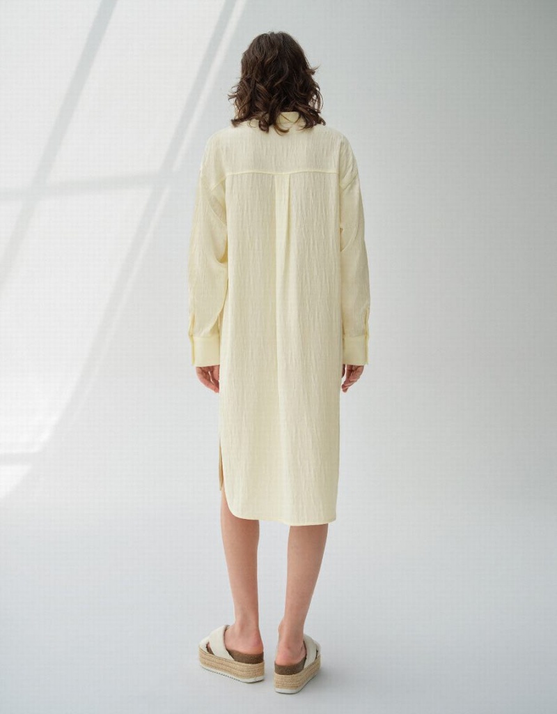 Vestido Urban Revivo Textured Directo Mujer Beige | HDR7861VT