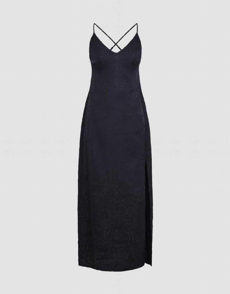 Vestido Urban Revivo V-Neck Directo Cami Mujer Negros | KZT6915LM